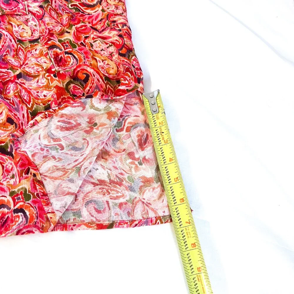 DEAR JOHN DENIM arianna front tie shirt in autumn paisley Medium - Picture 15 of 16